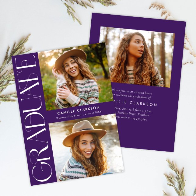 Convites Formatação de Foto do Elegante Moderno Roxo (Criador carregado)