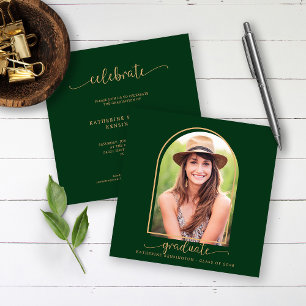 Convites Formatação de Fotos Dourada Verde em Arch Negra