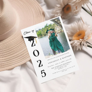 Convites Formatação dupla de fotos com caligrafia moderna s