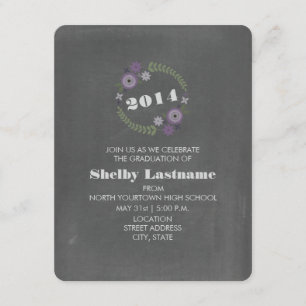 Convites Formatação Floral Roxo de Chalk Inspida