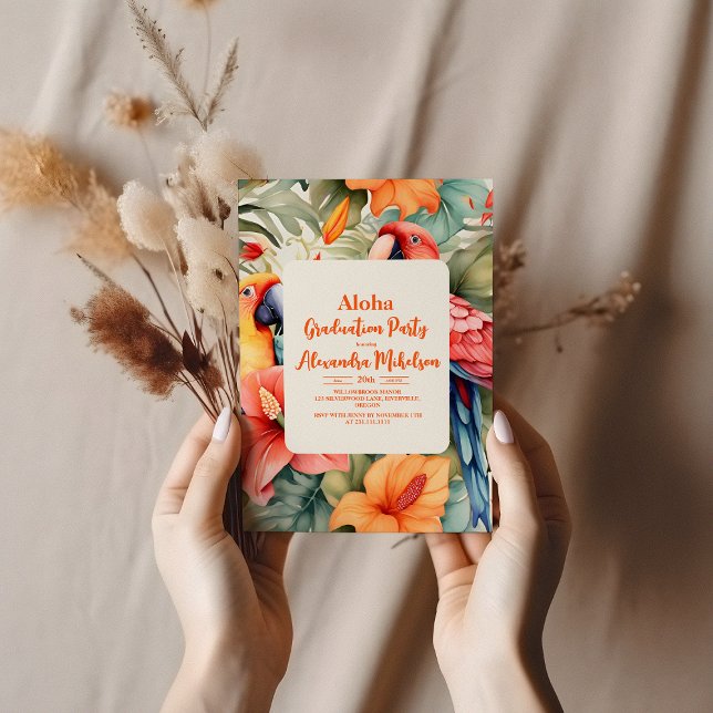 Convites Formatação Floral Tropical Rosa Hibiscus (Criador carregado)