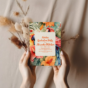 Convites Formatação Floral Tropical Rosa Hibiscus