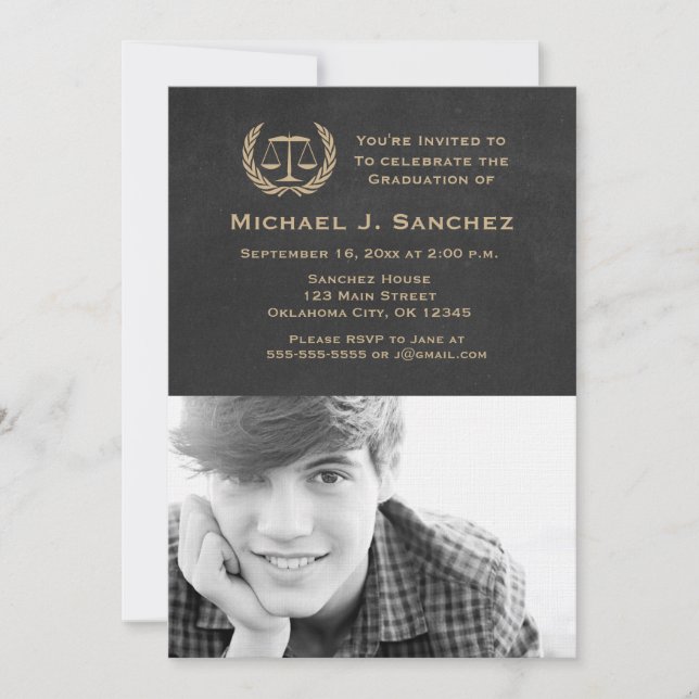 Convites Formatação na Faculdade de Direito do Chalkboard (Frente)