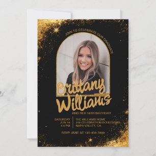 Convites Formatação Personalizada de Foto de Aniversário co