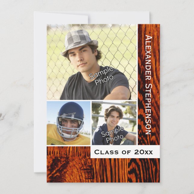 Convites Formatação Rustic Wood Plank (Frente)