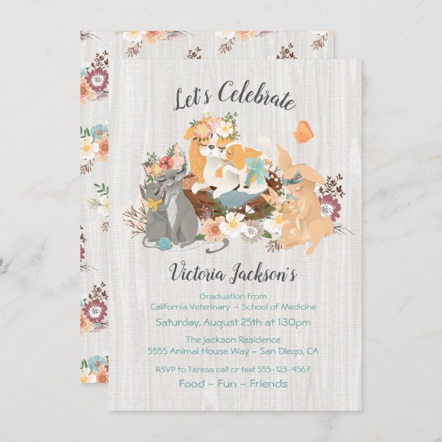 Convites Formatação Veterinária de Bebês e Mamma (Frente/Verso)