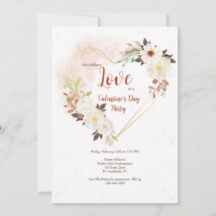 Convites Formato de Coração Rústico