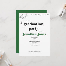 Convites Formatura com Boina e Borla Simples