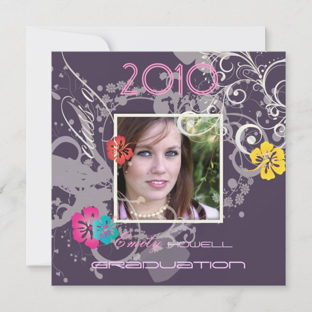 Convites Formatura com Classe 2010/Cap/Pearl Swirls (Frente)