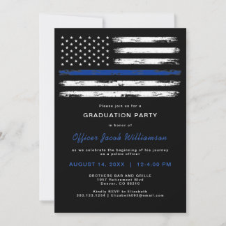 Convites Formatura da Linha Azul Fina da Polícia
