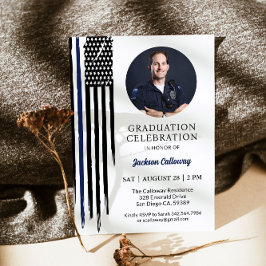 Convites Formatura da Polícia, Bandeira da Linha Azul Fina 