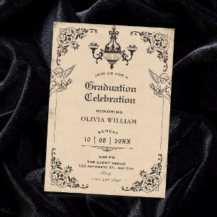 Convites Formatura de anjos de arco gótico vintage