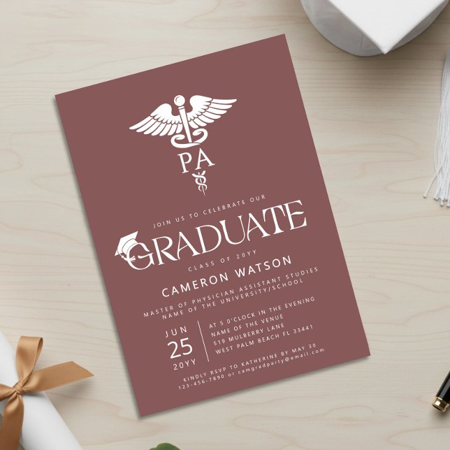 Convites Formatura de Assistente Médico Graduado PA Escola (Criador carregado)
