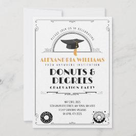 Convites Formatura de Donuts e Diplomas Moderno e Elegante