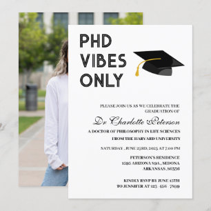 Convites Formatura de Doutorado PHD Personalizada Moderna