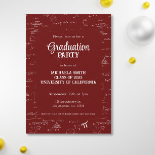 Convites Formatura de Matemática em Letreiro Manual Marrom 
