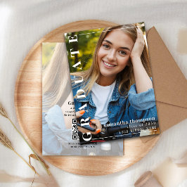 Convites Formatura de Tipografia de Foto Moderna e Elegante