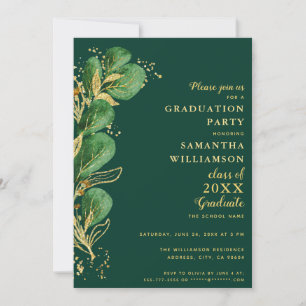 Convites Formatura Elegante Esmeralda Verde Eucalipto 2026