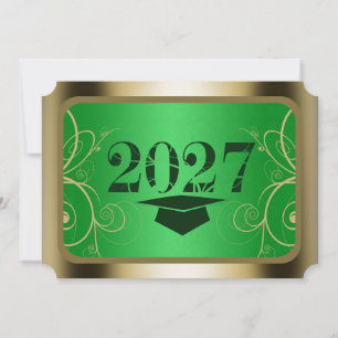 Convites Formatura em Quadro Verde e Dourado