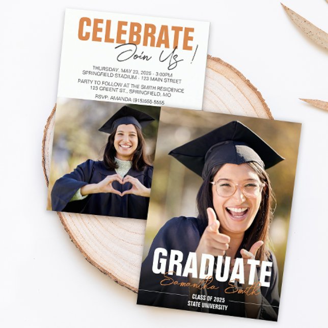 Convites Formatura Foto Moderna  (Modern Photo Graduation Invitation)