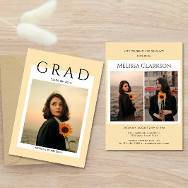 Convites Formatura Foto Polaroid Bege Moderno e Elegante