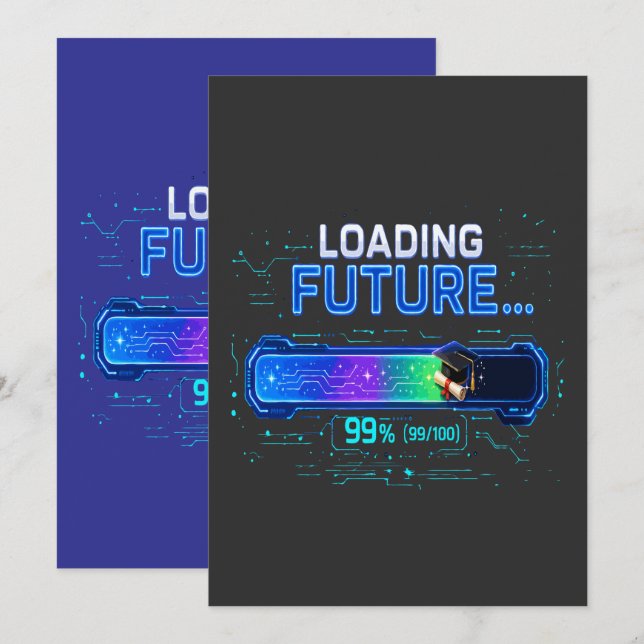 Convites Formatura Futuro: Graduação da Turma de 2026 (Frente/Verso)