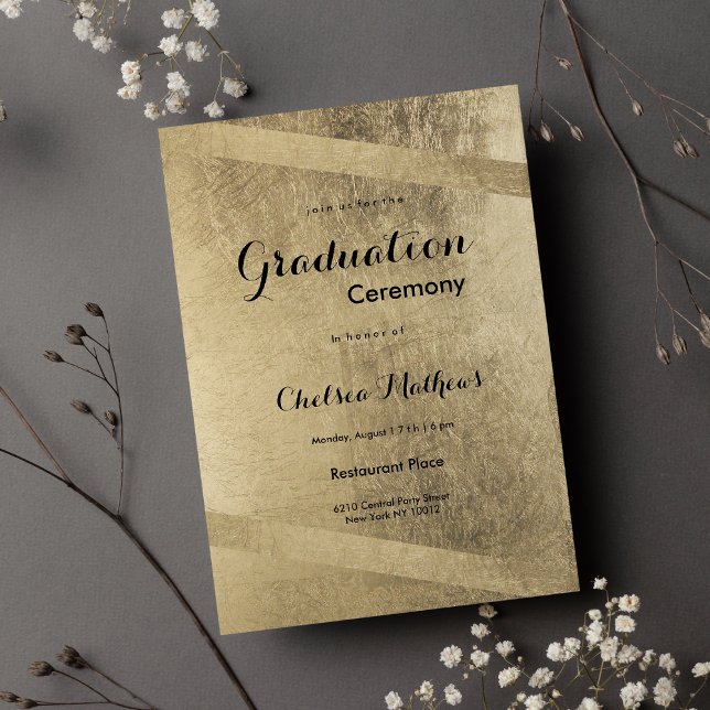 Convites Formatura geométrica de luxo e glamour dourado (Glam classy luxury gold geometrical Graduation )
