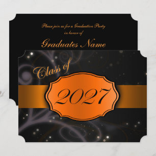Convites Formatura Laranja e Preta 2027