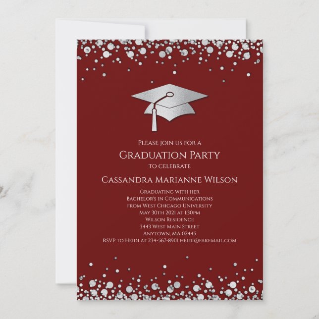 Convites Formatura Marrom e Prata (Frente)