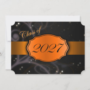 Convites Formatura Orange e Black 2027