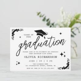 Convites Formatura Personalizada Elegante Roteiro Estrelas 