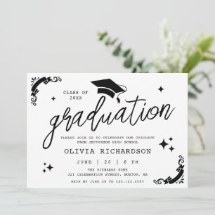 Convites Formatura Personalizada Elegante Roteiro Estrelas