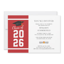 Formatura Simples Moderna Vermelho Branco 2026