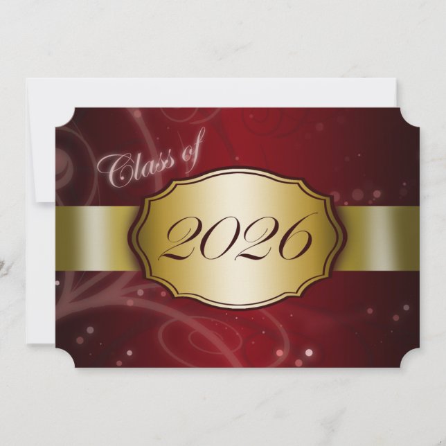 Convites Formatura Vermelho e Dourado 2026 (Frente)