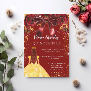 Convites Forragens de arco vermelho de Quinceanera
