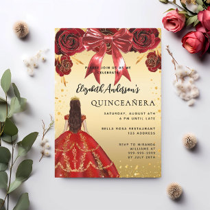 Convites Forragens de arco vermelho de Quinceanera
