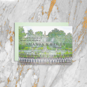 Convites Forsyth Fountain Watercolor Savannah GA