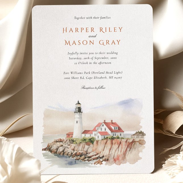 Convites Fort Williams Park Portland Head Light Wedding (Criador carregado)