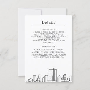 Convites Fort Worth, Texas Wedding Detalhes do convidado