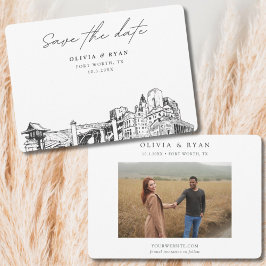 Convites Fort Worth Wedding Skyline Salvar Data
