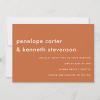 Forte Simples Moderna Boho Queimou Casamento Laran