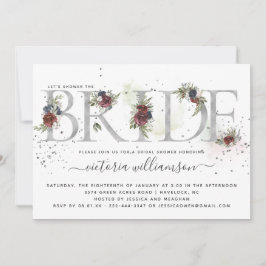 Convites Fosco Floral Silver Winter Chá de panela