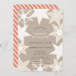 Convites Fosco Snowflakes Brown Cookie Exchange Party