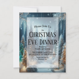 Convites Foscos de pinheiro no Janto da véspera de Natal br