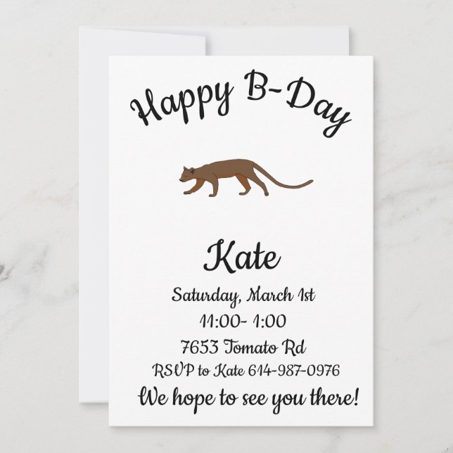 Convites Fossa Happy B-day (Frente)