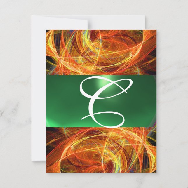 Convites FOTÃO LOUCO MONOGRAMA amarelo esmeralda verde (Frente)