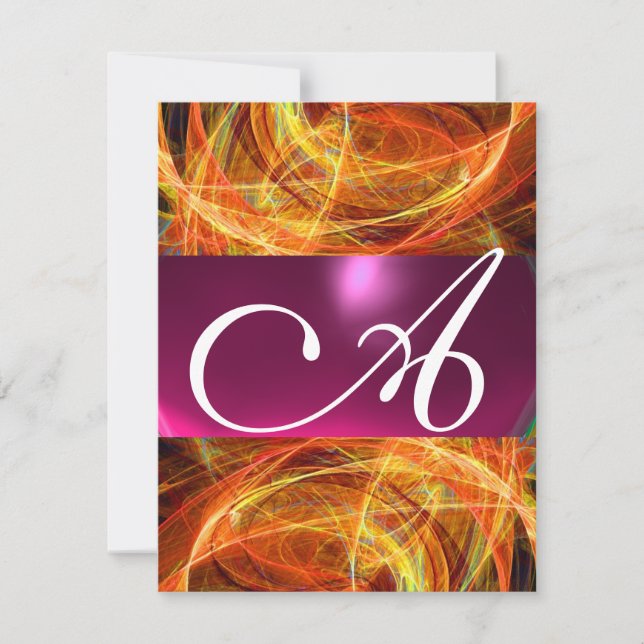 Convites FOTÃO LOUCO MONOGRAMA preto rosa (Frente)