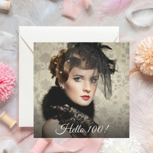 Convites Foto 100th Alô de festa de aniversário 100