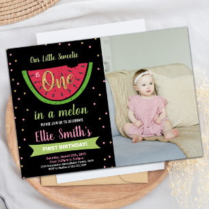 Convites Foto 1rua Melancia Verde Aniversário