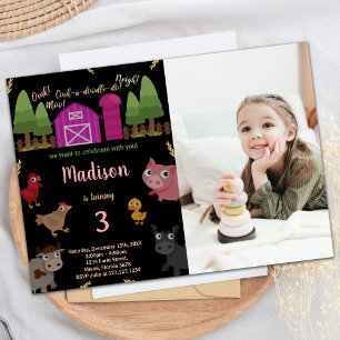 Convites Foto: 3.º Aniversário de Animais Pretos da Fazenda